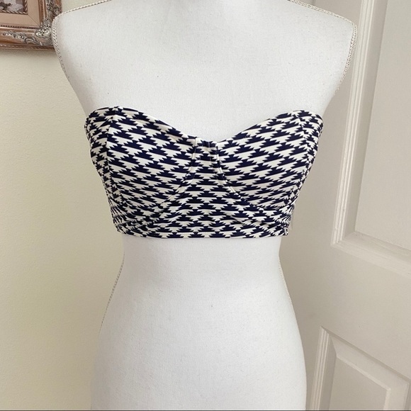 Target Xhilaration Blue White Dual Back Strap Top - Picture 1 of 4